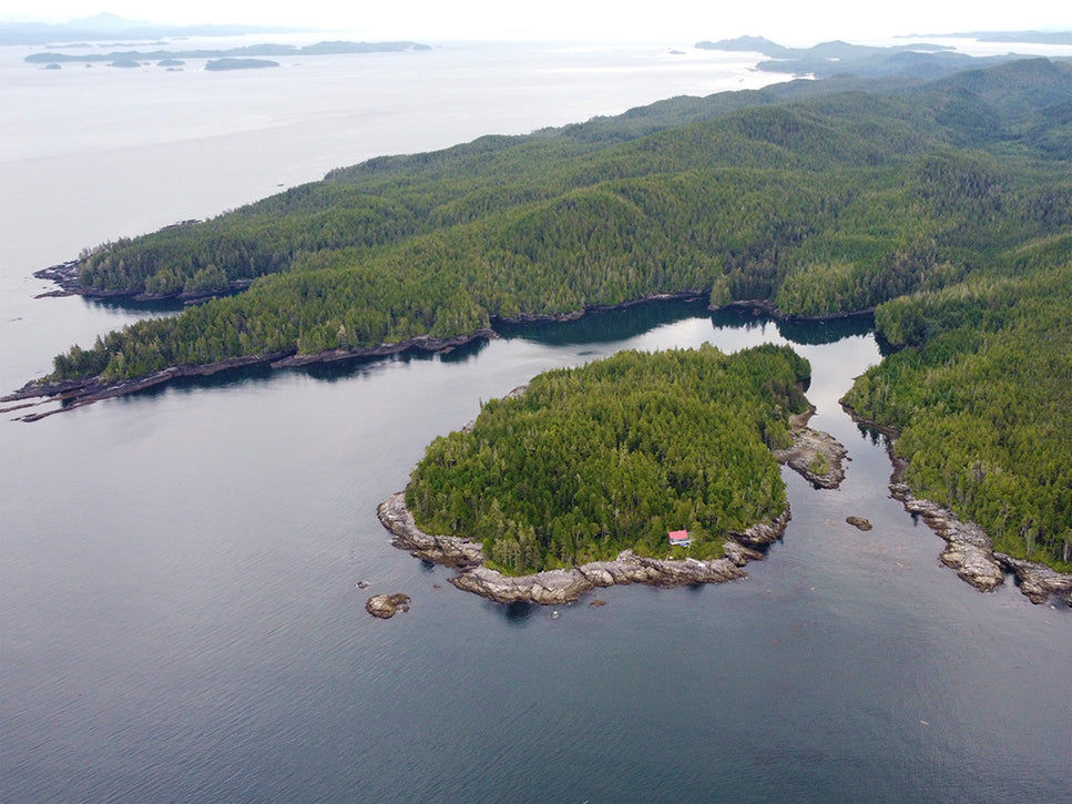 aerial view of malei island a private 43 acre luxury resort near the tip of vancouver island