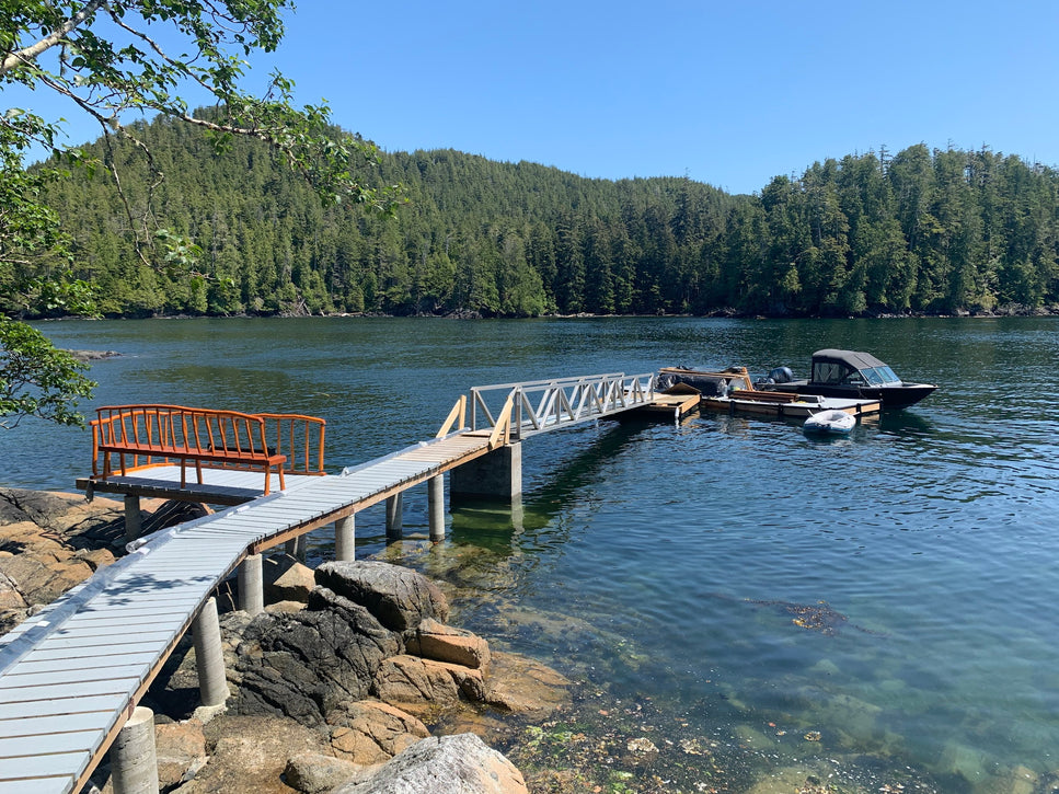 the dock at malei island resort in cascade harbour bc